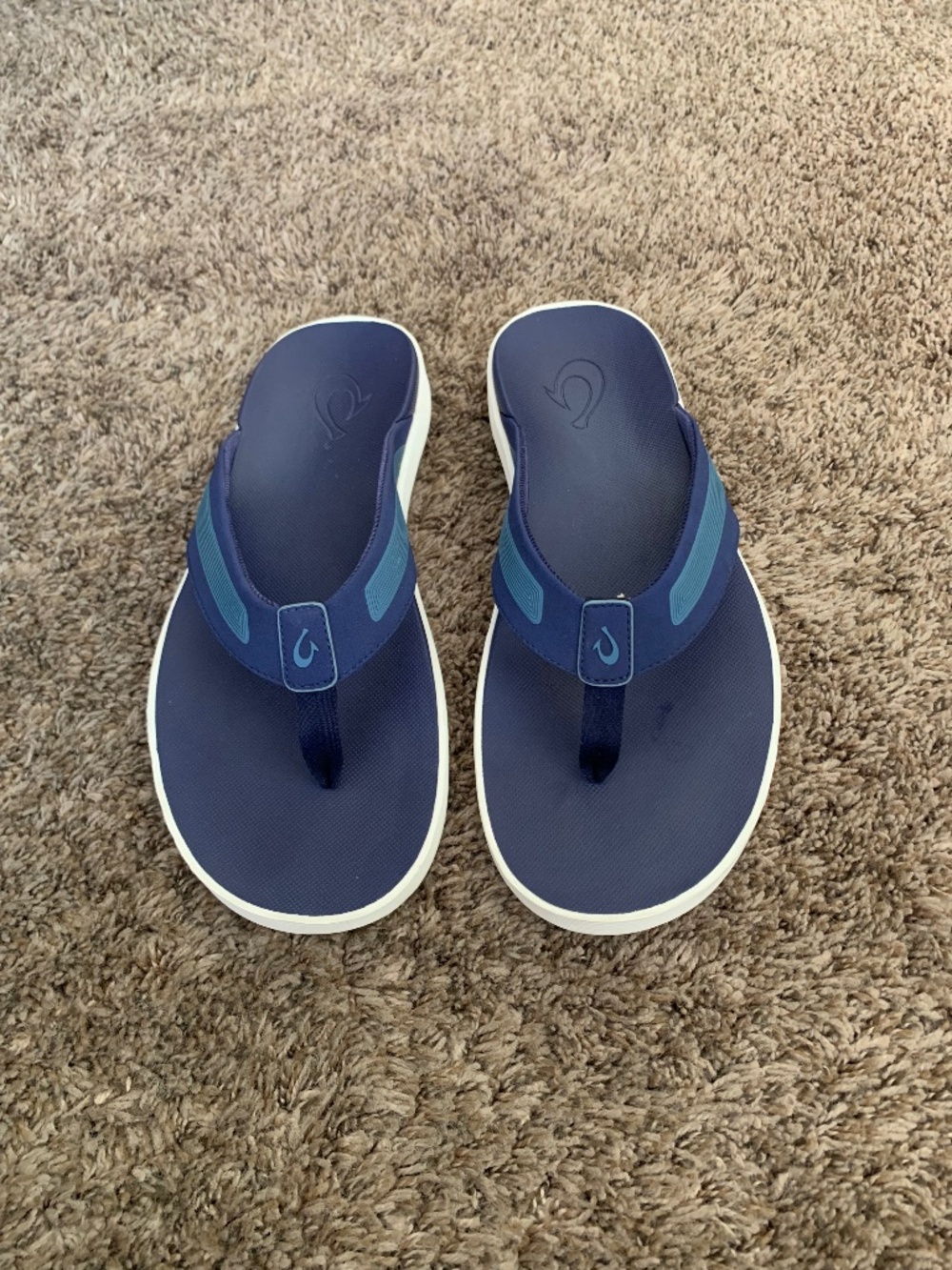Olukai Leeward Blue Flip Flop Sandals Sz.13 Beach Pool Travel Hawaii Slip On